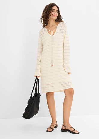 Rochie mini tricotată, culoare: ecru