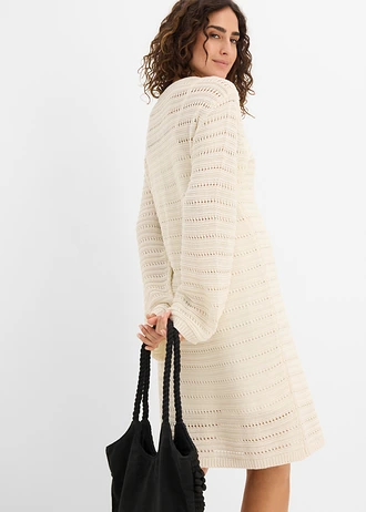 Robe courte en maille • ecru • Boutique bonprix