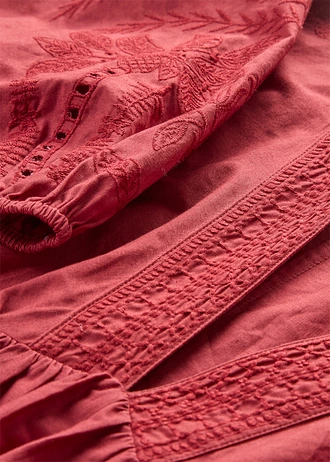 Blousejurk van puur katoen, Kleur: woestijnrood