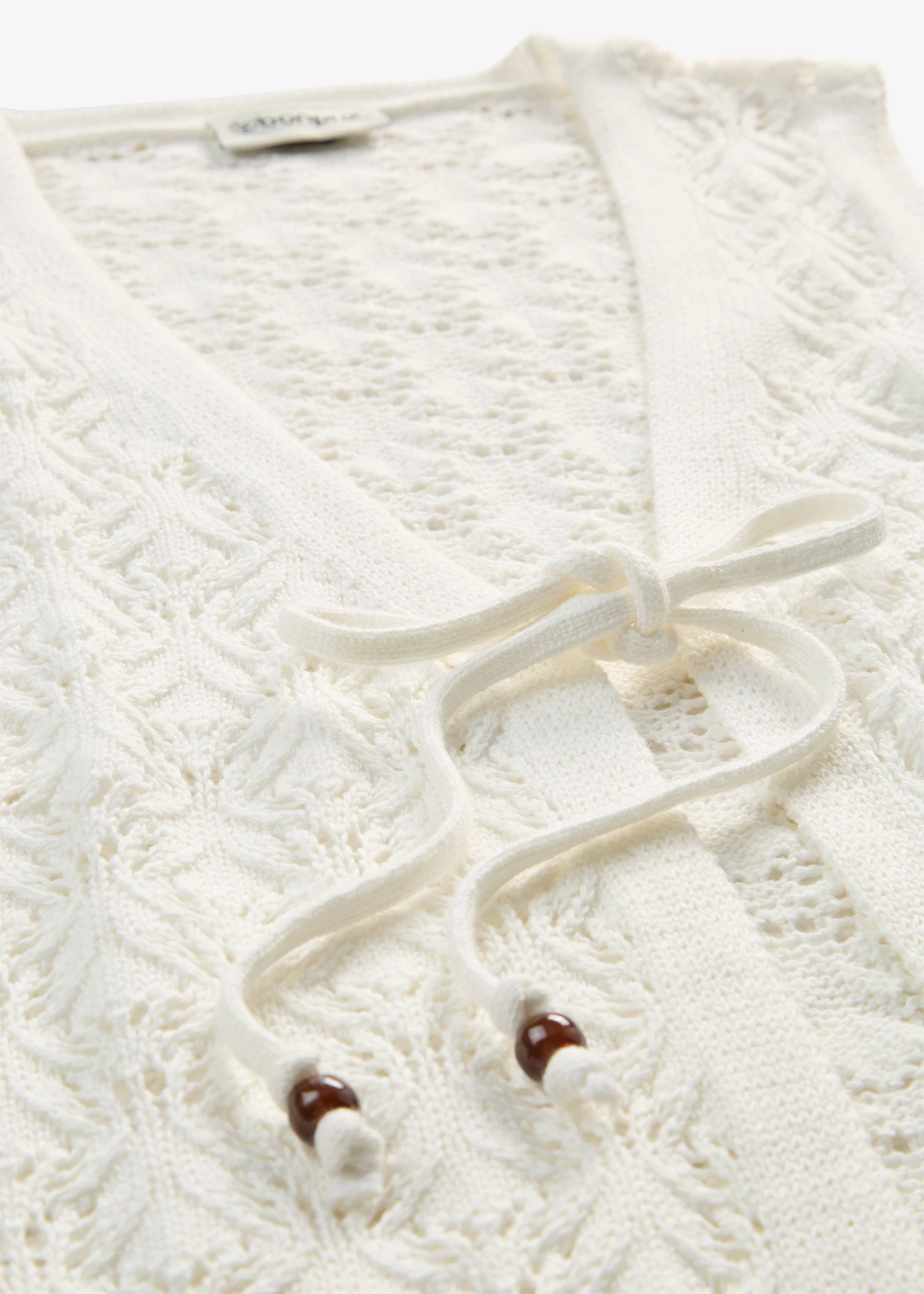 Gebreid ajour vest • wolwit • bonprix online shop