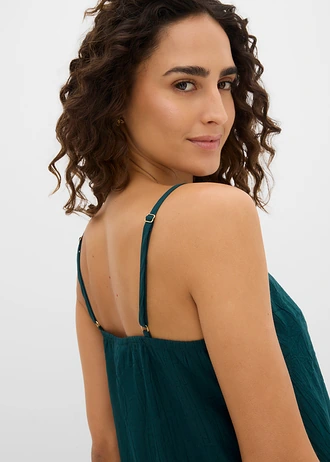 Top cu aspect plisat, din material cu viscoză • verde profund • magazin bonprix