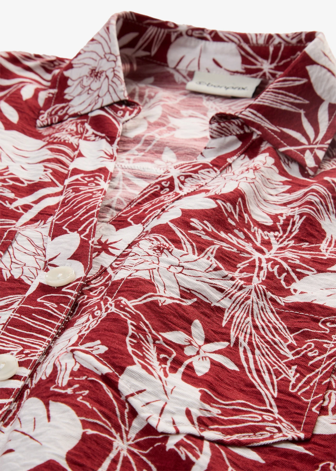 Chemise resort en viscose mélangée • rouge désert-écru imprimé • Boutique bonprix