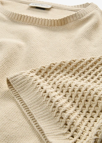 Sweter z mieszanki bawełny • jasny piaskowy • sklep bonprix