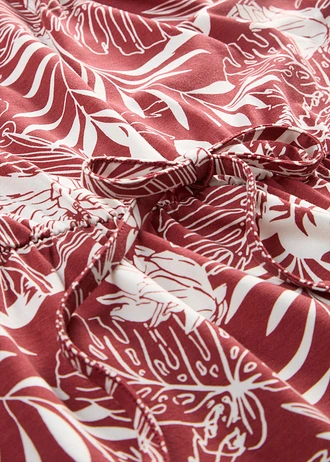 Sukienka z dżerseju z miękkiej mieszanki wiskozy • czerwony pustynny-biel wełny z nadrukiem • sklep bonprix