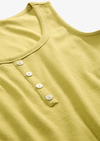 Csípőig érő bordás top • kaktuszzöld • bonprix áruház