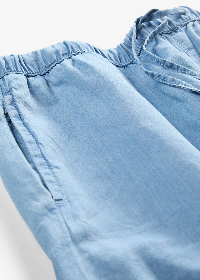 Džínové šortky, Mid Waist, pohodlný pas • světle modrý denim used • bonprix obchod