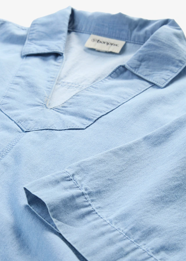 Džínová tuniková halenka z organické bavlny • ledově modrý denim used • bonprix obchod