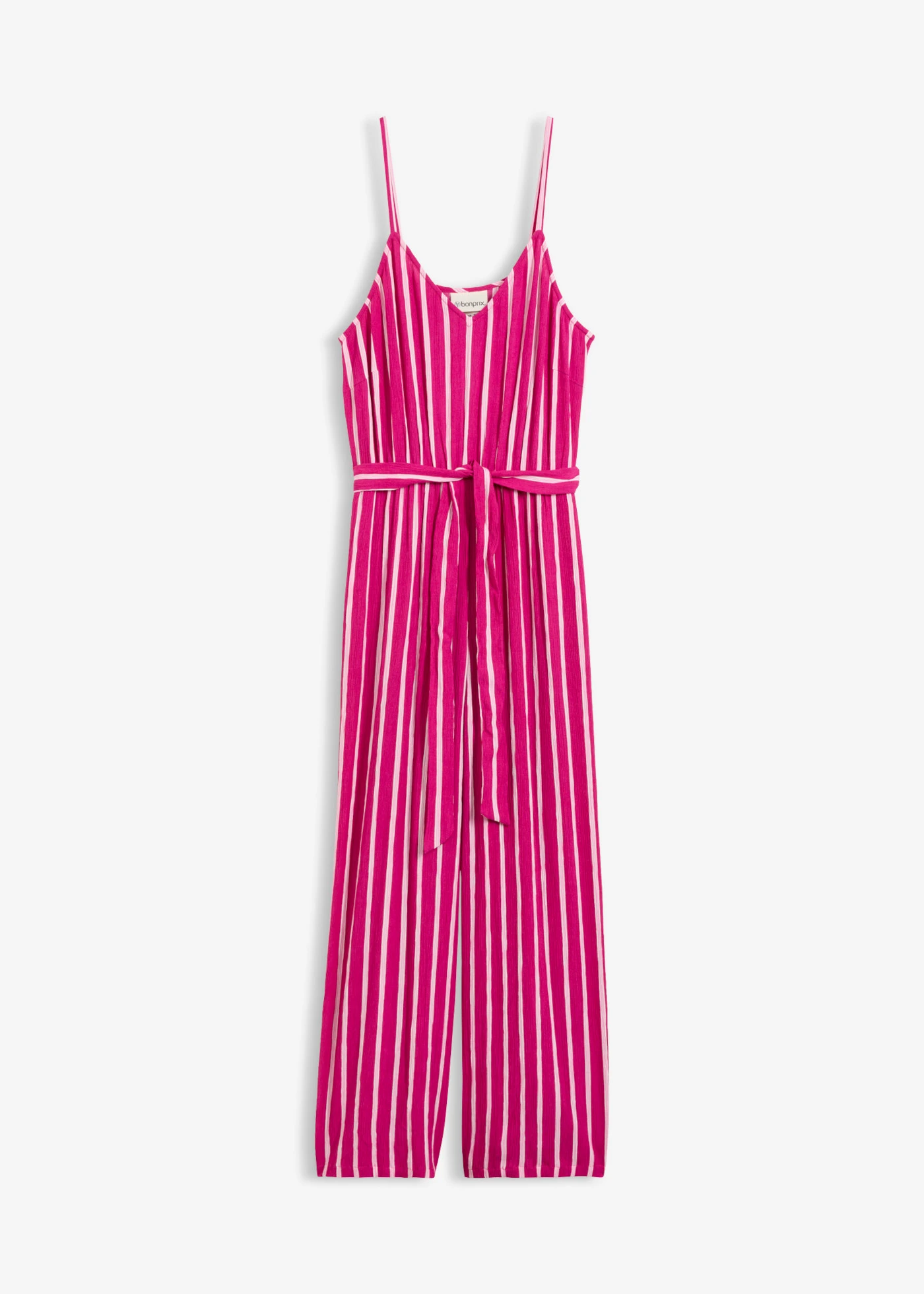 Jumpsuit van gestructureerde viscose • fuchsiapink-roze gestreept • bonprix online shop