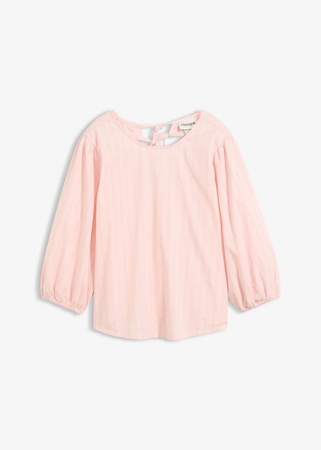 Blouse met volumineuze mouwen • lichtroze-roze gestreept • bonprix online shop