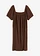 Robe en jersey crêpe texturé, Couleur: marron