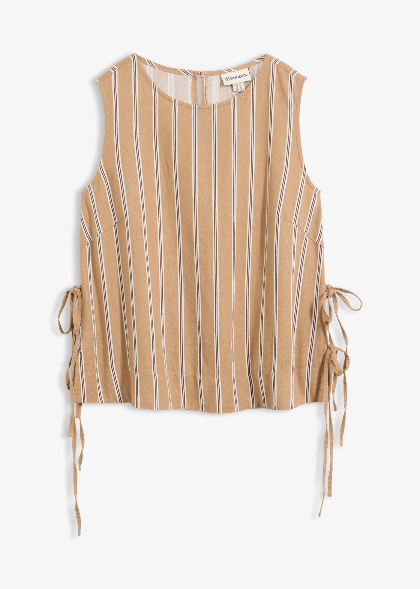 Top rayé • camel mat-marron rayé verticalement • Boutique bonprix