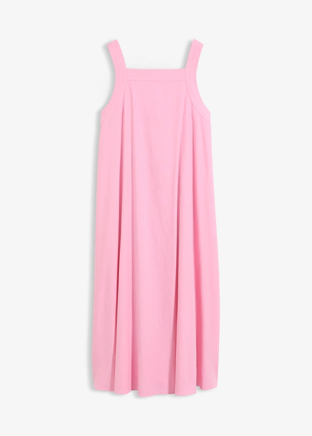 Maxi jurk van een linnenmix met strikdetail aan de achterkant • roze • bonprix online shop