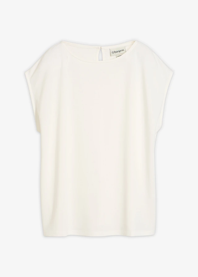 Bluză oversize din mix moale cu viscoză • ecru • magazin bonprix