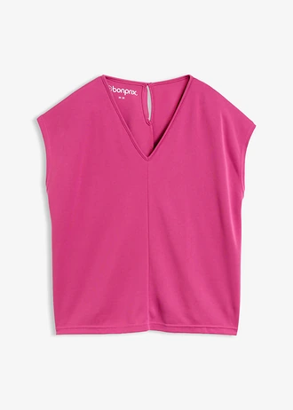T-shirt en piqué de viscose, Couleur: rose/fuchsia