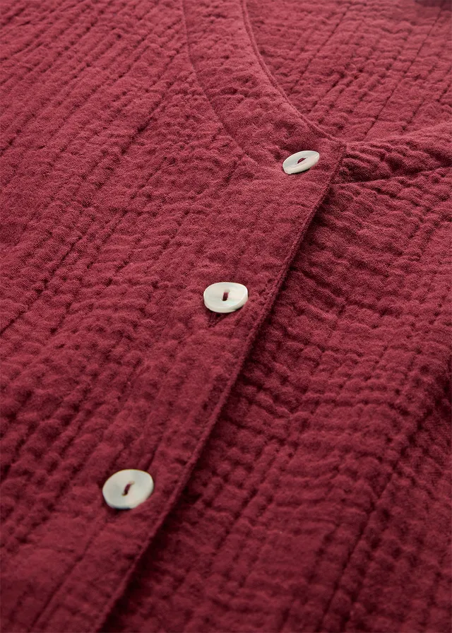 Robe chemise en gaze de coton douce • rouge rubis • product-page.page-title-suffix