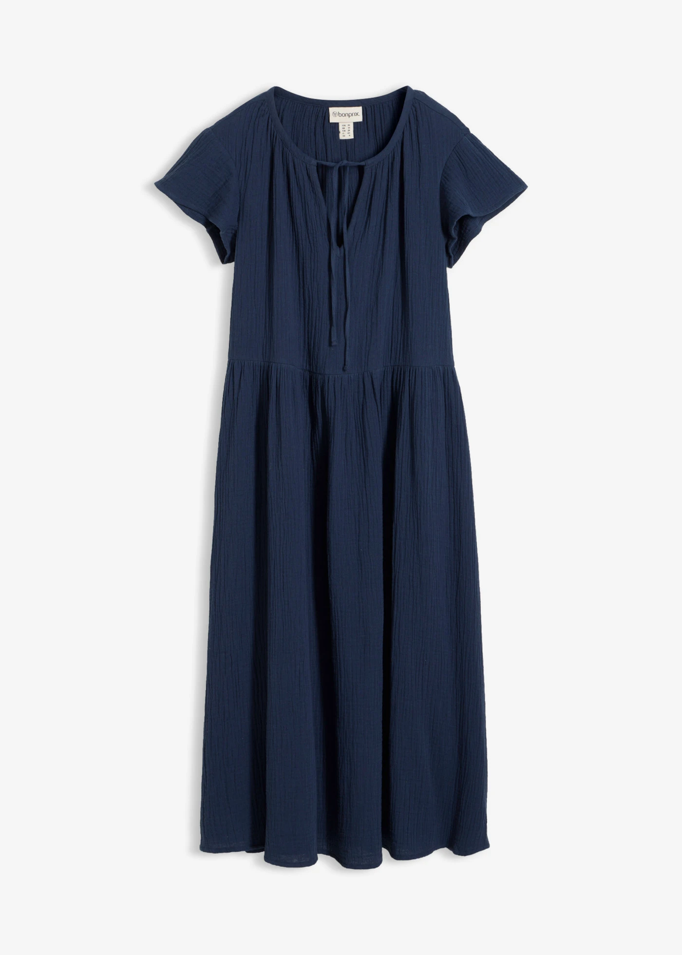 Robe douce en gaze de coton • bleu foncé • Boutique bonprix