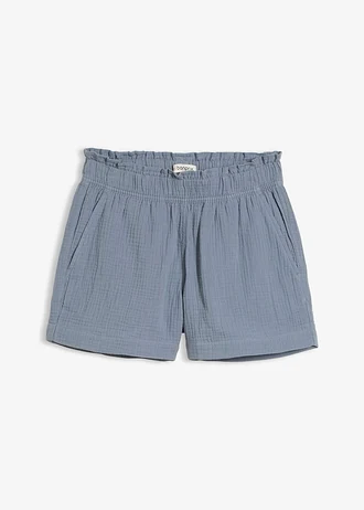 Mousseline short van katoen • rookblauw • bonprix online shop