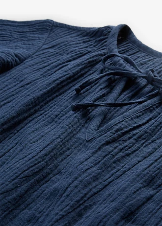 Jurk van zachte mousseline • donkerblauw • bonprix online shop