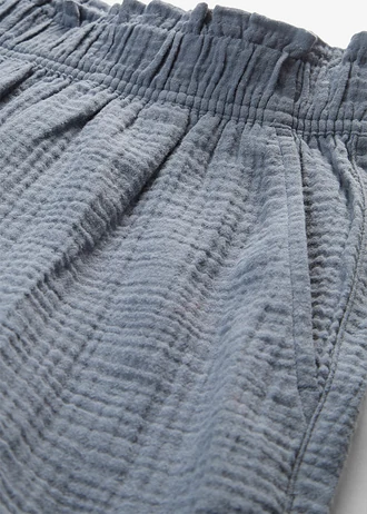 Mousseline short van katoen • rookblauw • bonprix online shop