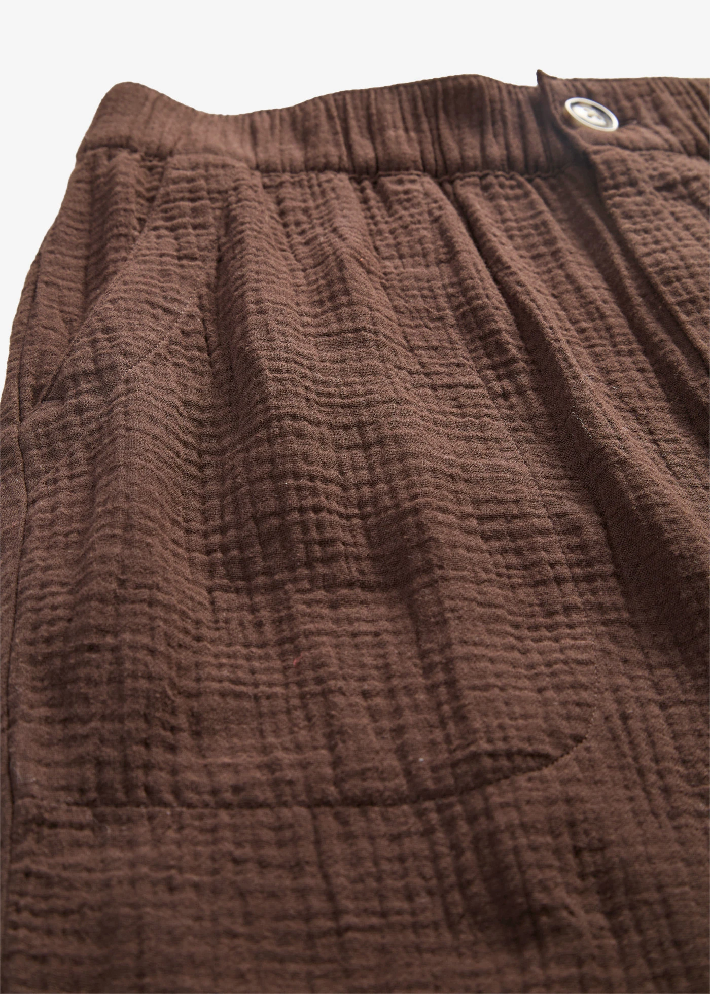 Culotte kalhoty z mušelínu z čisté bavlny • tmavě hnědá • bonprix obchod