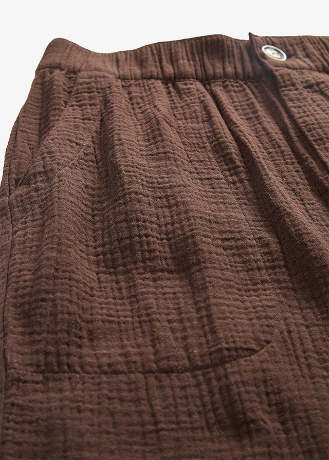 Culotte kalhoty z mušelínu z čisté bavlny • tmavě hnědá • bonprix obchod