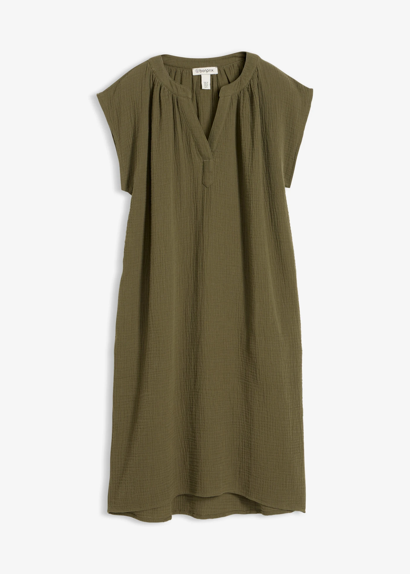 Robe courte 100% coton • olive foncé • Boutique bonprix