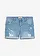 Džínové šortky s obnošenými efekty, Mid Waist, barva: světle modrý denim used