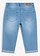 Capri jeans mid waist met verstelbare tailleband, Kleur: lichtblauw denim