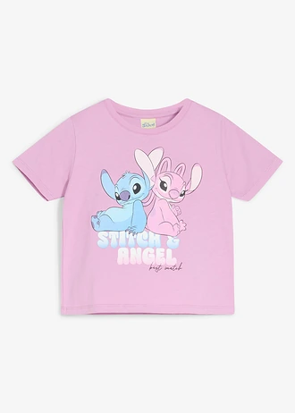 Disney Stitch & Angel T-shirt, Kleur: lichtpaars
