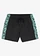 Short de bain avec empiècements imprimés, Couleur: noir-vert menthe