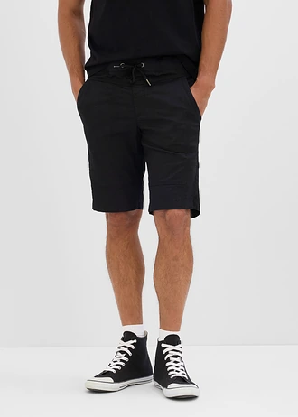 Sztreccs bermuda elasztikus derékpánttal, Regular Fit • fekete • bonprix áruház