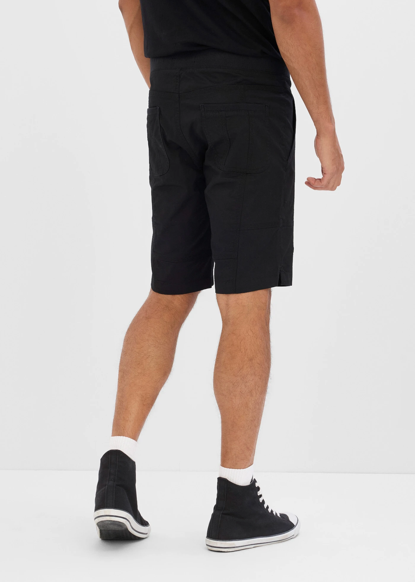 Bermude cu stretch cu talie elastică, Regular Fit • negru • magazin bonprix