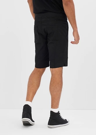 Bermude cu stretch cu talie elastică, Regular Fit, culoare: negru