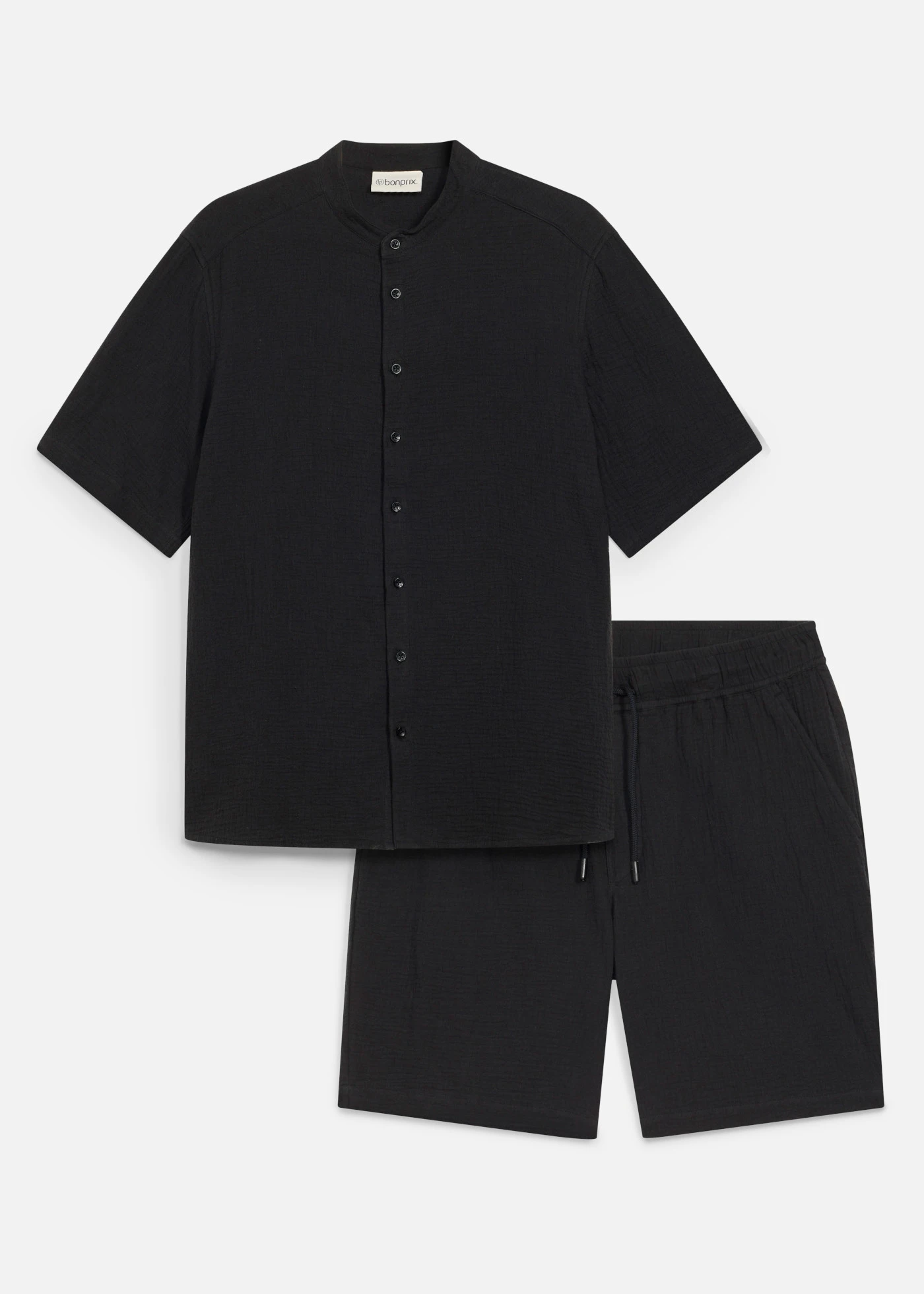 Overhemd en short van mousseline (2-dlg. set) • zwart • bonprix online shop