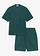 Overhemd en short van mousseline (2-dlg. set), Kleur: diepgroen
