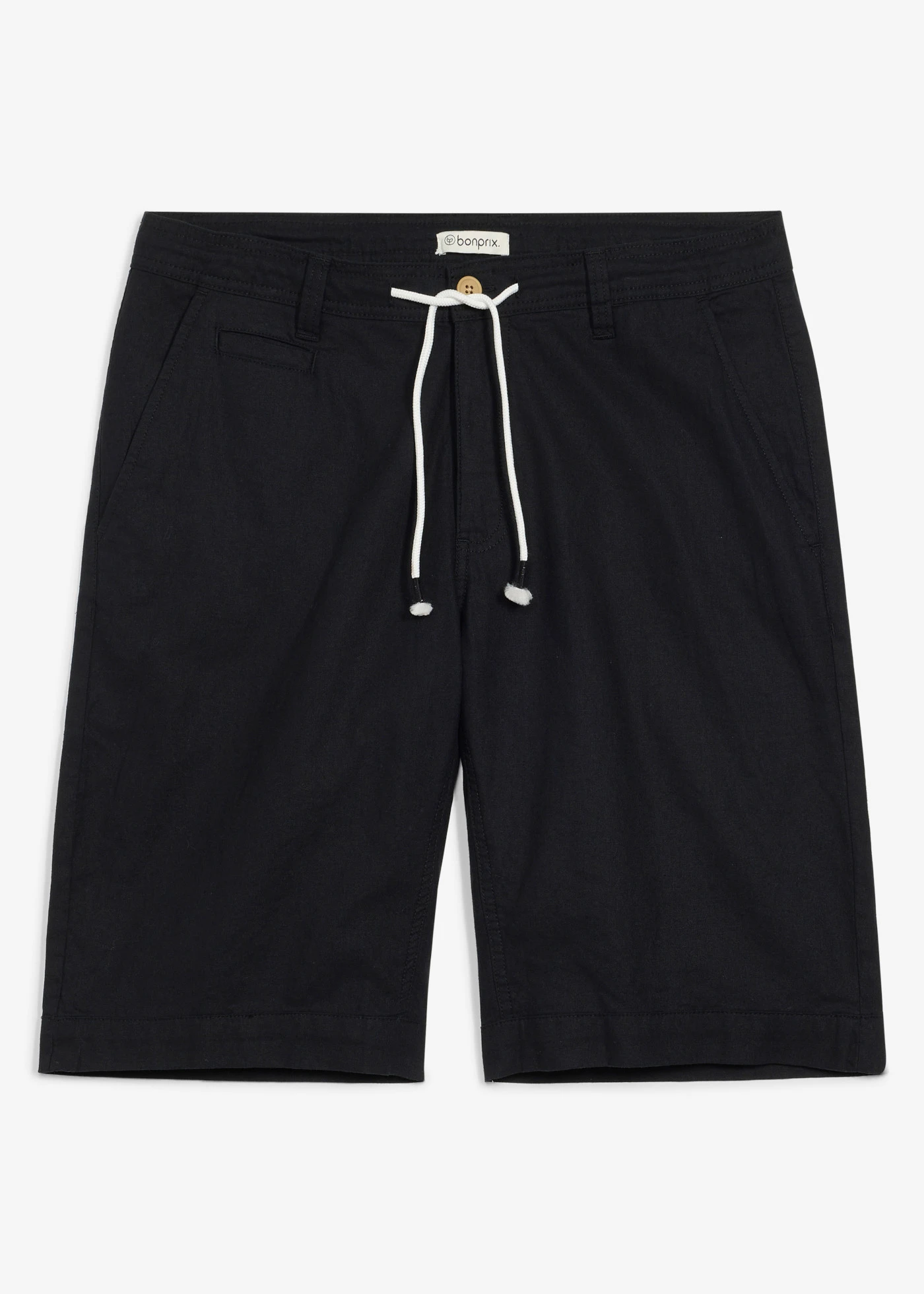 Regular fit bermuda van linnen • zwart • bonprix online shop