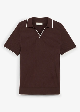 Gebreid poloshirt, regular fit