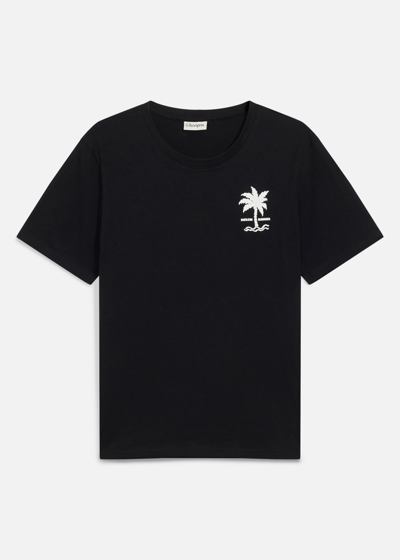 T-shirt van puur katoen • zwart met print • bonprix online shop