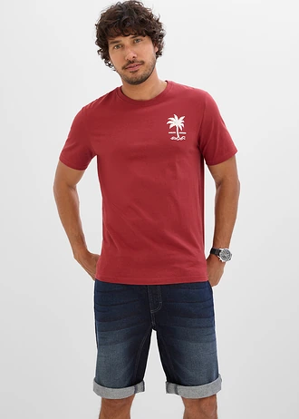T-shirt van puur katoen • woestijnrood met print • bonprix online shop