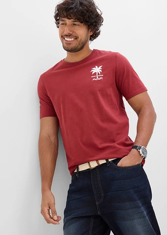 T-shirt van puur katoen • woestijnrood met print • bonprix online shop