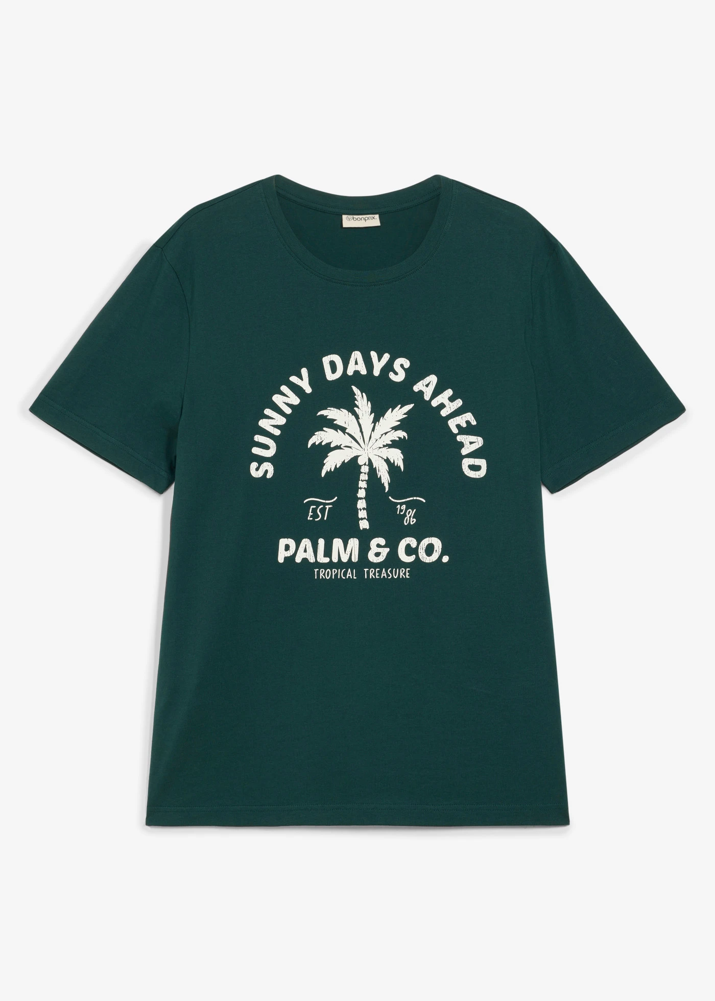 T-shirt van puur katoen • diepgroen met print • bonprix online shop