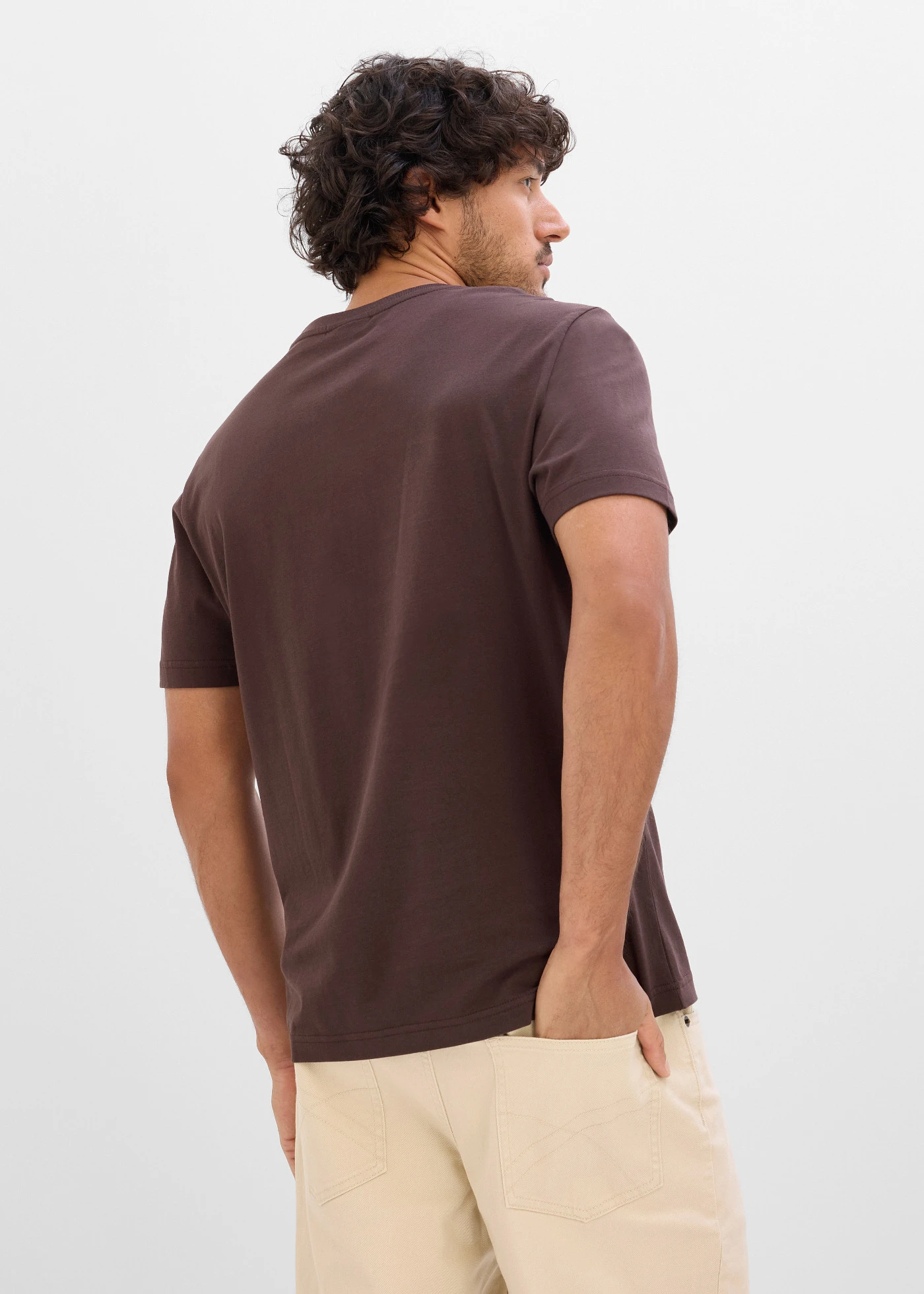 T-shirt 100% coton • marron foncé imprimé • Boutique bonprix