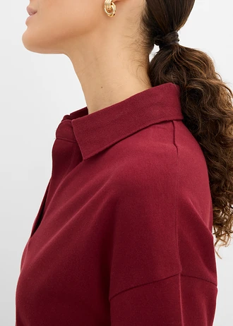 Polo midi jurk van puur biologisch katoen • robijnrood • bonprix online shop