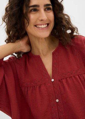 Blouse in een viscosemix • woestijnrood • bonprix online shop