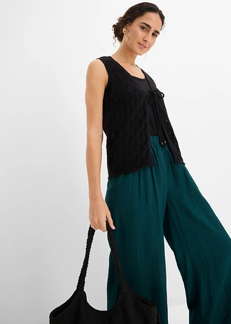 Jachetă tricotată ajurat • negru • magazin bonprix