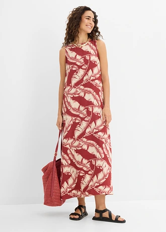 Robe ample entièrement imprimée • rouge désert-sable clair imprimé • Boutique bonprix