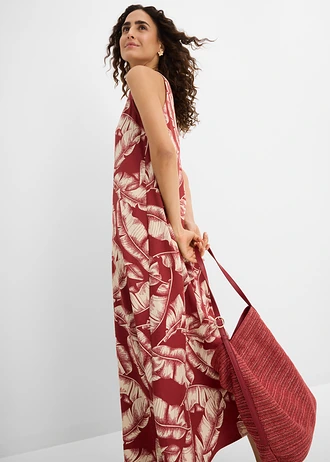 Robe ample entièrement imprimée • rouge désert-sable clair imprimé • Boutique bonprix