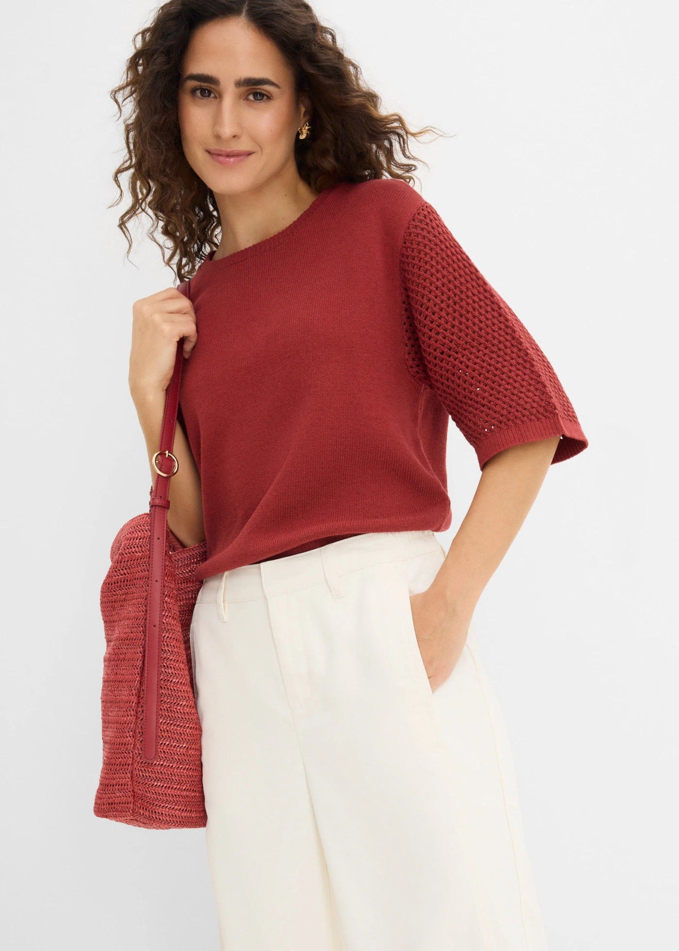 Pantaloni de vară ceva mai scurți • ecru • magazin bonprix