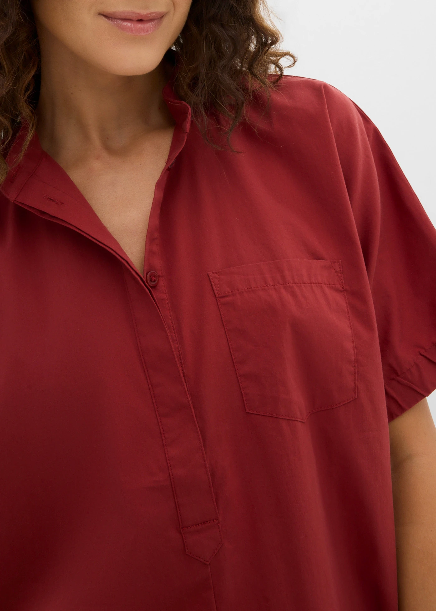 Oversized blouse met korte mouwen • woestijnrood • bonprix online shop