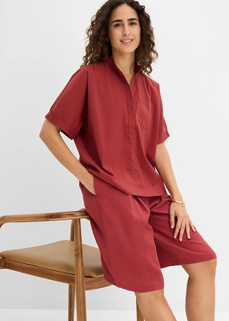 Blouse manches courtes à épaules descendues • rouge désert • Boutique bonprix